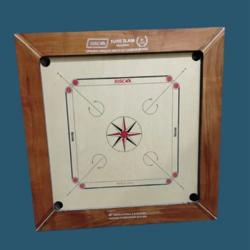 Carrom Board Siscaa Bulldog Sure Slam Natural Brown (English Birch Plywood)